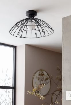 Habitat Kiso 2 Tier Opal Flush To Ceiling Light - Black -Habitat 9516241 R Z002C