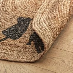 Habitat Kids Animal Abstract Jute Circle Rug - Natural -Habitat 9517374 R Z003C