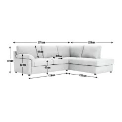 Habitat Florence Right Hand Corner Chaise Sofa - Grey 14 Habitat Florence Right Hand Corner Chaise Sofa - Grey -Habitat 9518139 R E001
