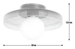Habitat Jonna Bathroom Flush Ceiling Light -Dark Blue &Glass -Habitat 9518799 R E001