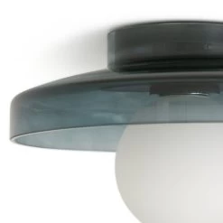Habitat Jonna Bathroom Flush Ceiling Light -Dark Blue &Glass -Habitat 9518799 R Z003A