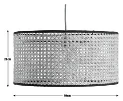 Habitat Ashi Rattan 40cm Shade - Natural & Black -Habitat 9519602 R E001