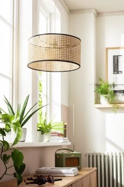 Habitat Ashi Rattan 40cm Shade - Natural & Black -Habitat 9519602 R Z003C