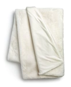 Habitat Faux Fur Plain Throw - Cream - 125x150cm