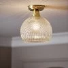 Habitat Perses Cut Glass And Brass Flush To Ceiling Light -Habitat 9521401 R Z001A