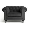 Habitat Chesterfield Velvet Armchair - Charcoal -Habitat 9522929 R Z001A