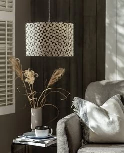 Habitat Cabin Retreat 30cm Block Shade - Green And White -Habitat 9523928 R Z003C