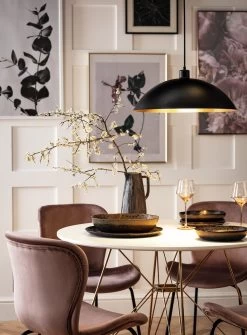 Habitat Yuno Leaf Pendant Shade - Black And Gold