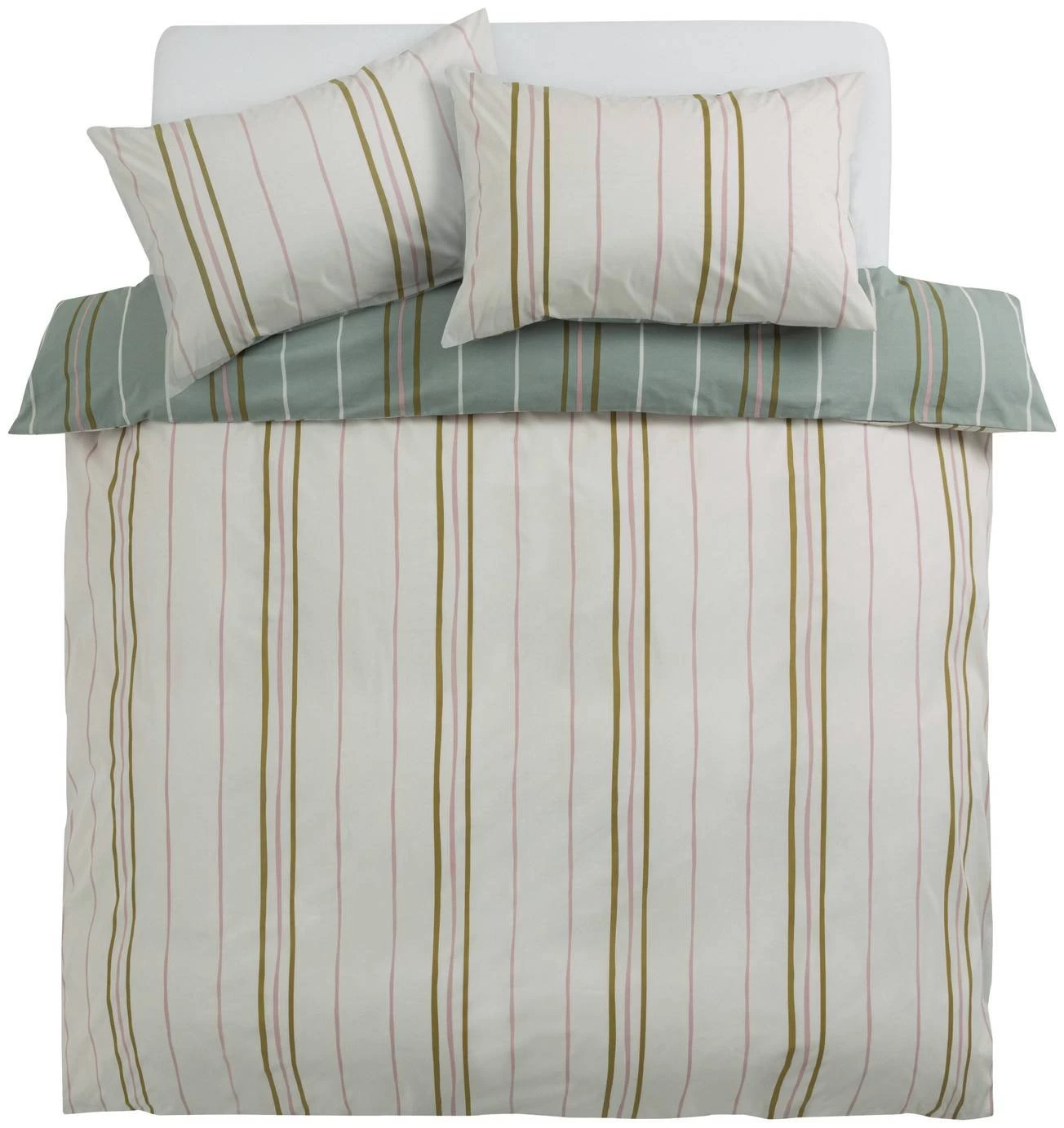 Habitat 180TC Sage Stripe Green Bedding Set - Single 5 Habitat 180TC Sage Stripe Green Bedding Set - Single - Image 3