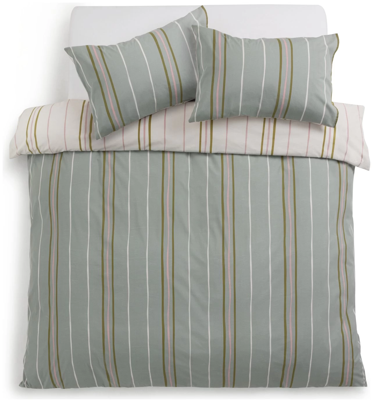 Habitat 180TC Sage Stripe Green Bedding Set - Single 7 Habitat 180TC Sage Stripe Green Bedding Set - Single - Image 5
