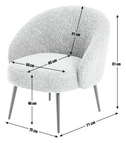 Habitat Ash Boucle Accent Chair - Cream -Habitat 9525380 R E001