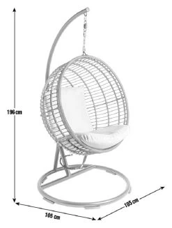 Habitat Dove Rattan Effect Hanging Egg Chair - Natural 13 Habitat Dove Rattan Effect Hanging Egg Chair - Natural -Habitat 9530904 R E001