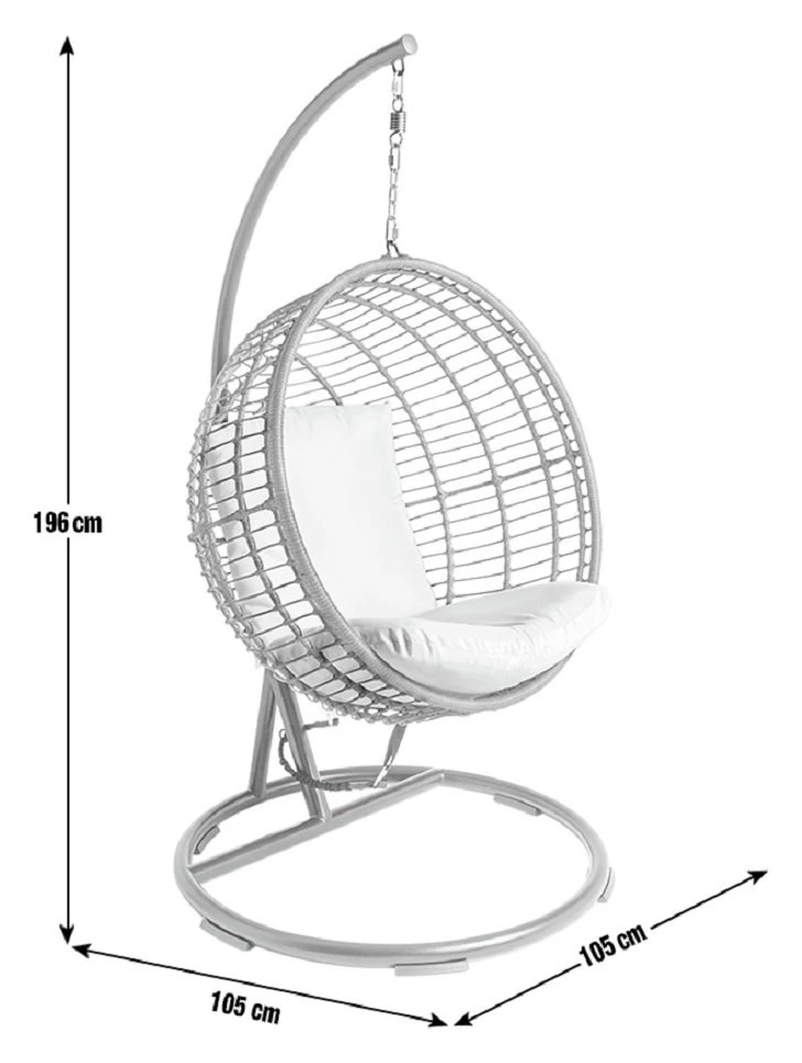 Habitat Dove Rattan Effect Hanging Egg Chair - Natural 5 Habitat Dove Rattan Effect Hanging Egg Chair - Natural - Image 3