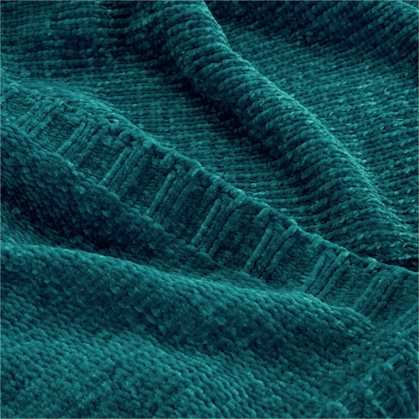 Habitat Chenille Throw - Teal Blue - 125x150cm 5 Habitat Chenille Throw - Teal Blue - 125x150cm - Image 3