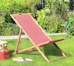 Habitat Folding Wooden Garden Deck Chair - Charcoal -Habitat 9534883 R Z001C