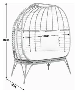 Habitat Kora 2 Seater Egg Bench - Natural 9 Habitat Kora 2 Seater Egg Bench - Natural -Habitat 9536324 R E001