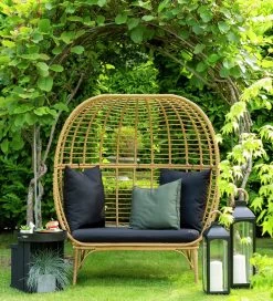 Habitat Kora 2 Seater Egg Bench - Natural 8 Habitat Kora 2 Seater Egg Bench - Natural -Habitat 9536324 R Z001C