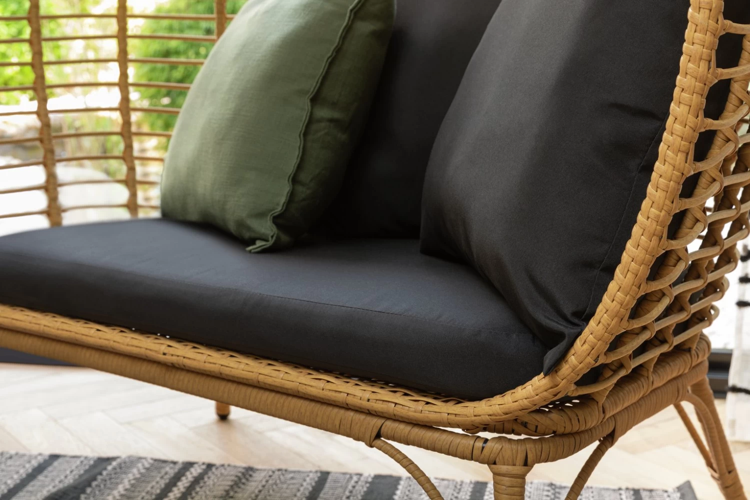 Habitat Kora 2 Seater Egg Bench - Natural 6 Habitat Kora 2 Seater Egg Bench - Natural - Image 4