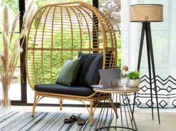 Habitat Kora 2 Seater Egg Bench - Natural 11 Habitat Kora 2 Seater Egg Bench - Natural -Habitat 9536324 R Z003C