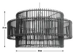 Habitat Bamboo 2 Tier Pendant Shade - Black -Habitat 9537653 R E001
