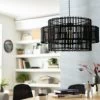 Habitat Bamboo 2 Tier Pendant Shade - Black -Habitat 9537653 R Z001A
