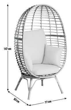 Habitat Kora Rattan Effect Garden Egg Chair - Black 13 Habitat Kora Rattan Effect Garden Egg Chair - Black -Habitat 9539060 R E001 1