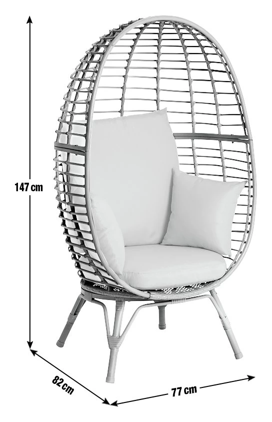Habitat Kora Rattan Effect Garden Egg Chair - Black 6 Habitat Kora Rattan Effect Garden Egg Chair - Black - Image 4