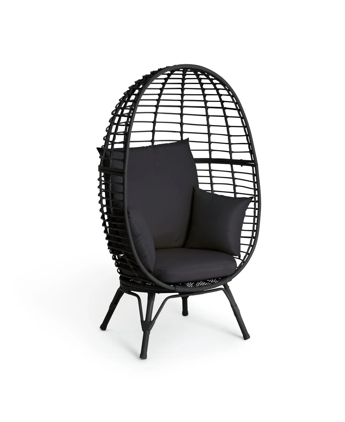 Habitat Kora Rattan Effect Garden Egg Chair - Black 7 Habitat Kora Rattan Effect Garden Egg Chair - Black - Image 5
