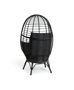 Habitat Kora Rattan Effect Garden Egg Chair - Black 16 Habitat Kora Rattan Effect Garden Egg Chair - Black -Habitat 9539060 R Z004A