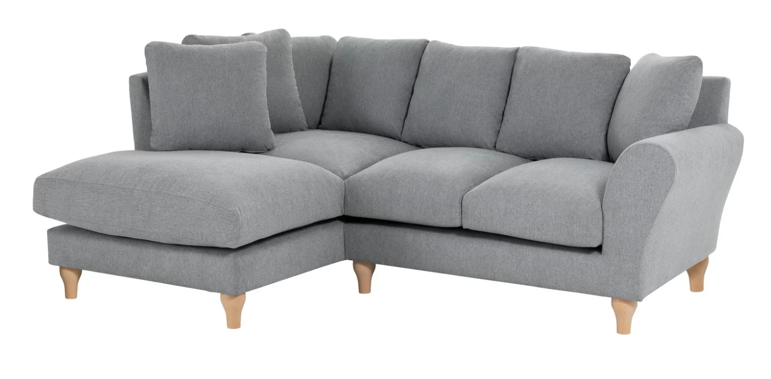 Habitat Carrie Fabric Left Hand Corner Chaise Sofa - Grey 3 Habitat Carrie Fabric Left Hand Corner Chaise Sofa - Grey