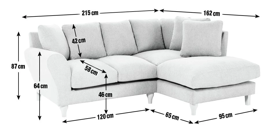 Habitat Carrie Fabric Left Hand Corner Chaise Sofa - Grey 10 Habitat Carrie Fabric Left Hand Corner Chaise Sofa - Grey - Image 8