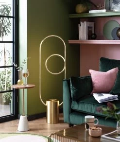 Habitat Pill LED Floor Lamp - Brushed Brass -Habitat 9542569 R Z002C