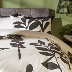 Habitat Cotton Floral Black & White Bedding Set - Double -Habitat 9547791 R Z004A