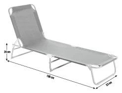 Habitat Folding Metal Sun Lounger - Charcoal -Habitat 9555927 R E001