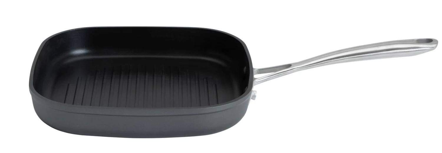 Habitat 24cm Anodised Aluminium Grill Pan - Black 3 Habitat 24cm Anodised Aluminium Grill Pan - Black