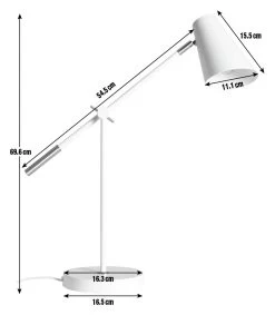 Habitat Vesper Cone Task Table Lamp - White & Gold -Habitat 9559648 R E001
