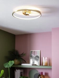 Habitat Pill Metal LED Flush Ceiling Light - Brushed Brass -Habitat 9559851 R Z002C