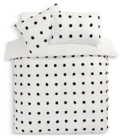 Habitat Cotton Tufted Spot White & Black Bedding Set -Single -Habitat 9560651 R Z002A