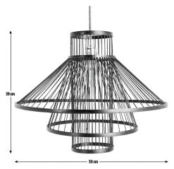 Habitat Wood 3 Tier Pendant Shade - Black -Habitat 9561007 R E001