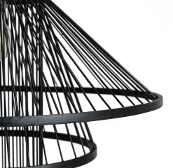 Habitat Wood 3 Tier Pendant Shade - Black -Habitat 9561007 R Z002A