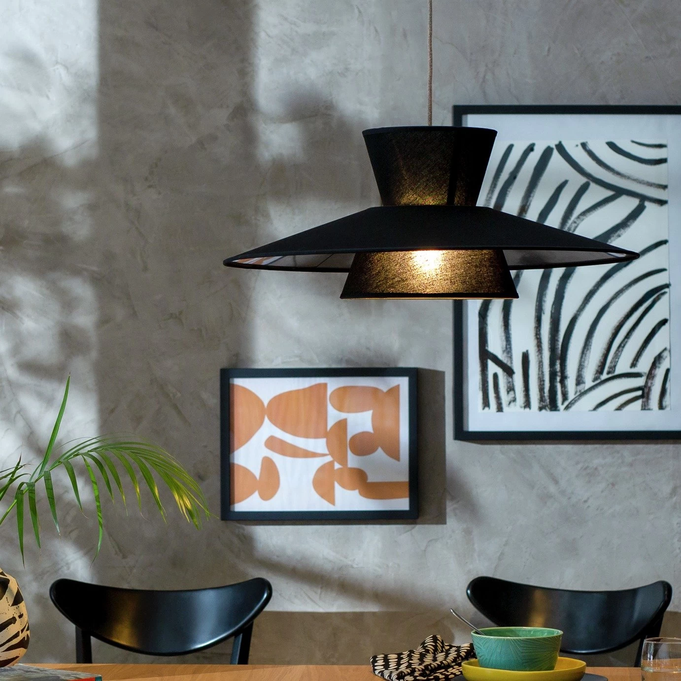 Habitat Linen Otton 2 Tier Easy Fit Shade - Black 3 Habitat Linen Otton 2 Tier Easy Fit Shade - Black