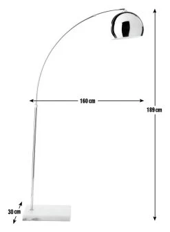 Habitat Nalone Arc Floor Lamp – Chrome & Marble -Habitat 9562415 R E001