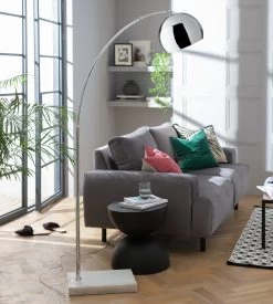 Habitat Nalone Arc Floor Lamp – Chrome & Marble -Habitat 9562415 R Z002C