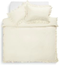 Habitat Cotton 180TC Frilled Cream Bedding Set - Single -Habitat 9563146 R Z002A