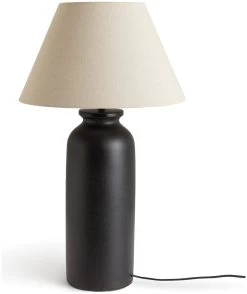 Habitat Hashi Ceramic Table Lamp - Black & Beige -Habitat 9563603 R Z006A