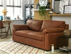 Habitat Florence Leather 3 Seater Sofa - Tan 12 Habitat Florence Leather 3 Seater Sofa - Tan -Habitat 9563988 R Z001C