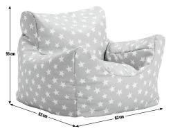 Habitat Kids Funzee Grey Stars Bean Bag 9 Habitat Kids Funzee Grey Stars Bean Bag -Habitat 9571815 R E001