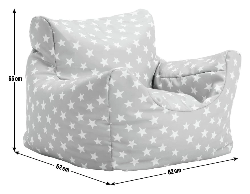Habitat Kids Funzee Grey Stars Bean Bag 5 Habitat Kids Funzee Grey Stars Bean Bag - Image 3