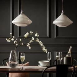 Habitat Lati Marble Glass Pendant - Black & White