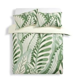 Habitat Cotton 180TC Maxi Leaf Green Bedding Set - Double -Habitat 9576119 R Z002A